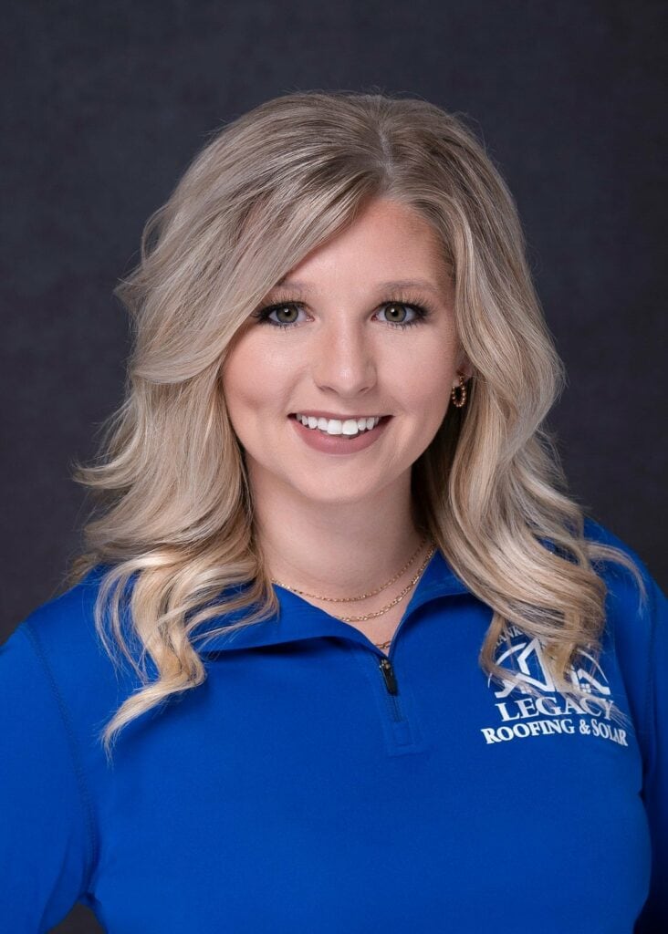 platinum blonde smiling for a staff headshot session