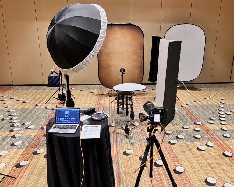 Conference headshot photography in Jacksonville set up.