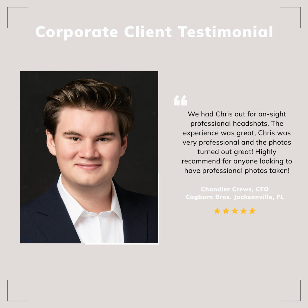 Jacksonville team headshots client testimonial, Cogburn Bros